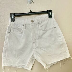Frame High Rise Vintage Button-Fly Rigid Cotton Denim Shorts, Size 25
